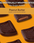 AWAKE - Caffeinated Chocolate Bites - Peanut Butter Dark Chocolate (No Sugar Added), 50 Bites - 50mg Caffeine - Energy Bites - Coffee Alternative - Fairtrade, Gluten Free, Non GMO - 0.48oz