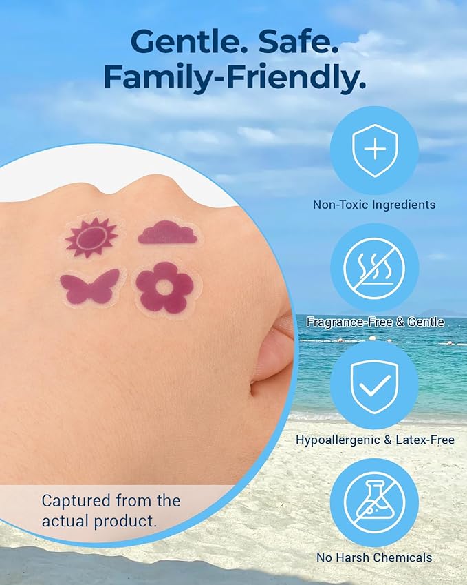 80 Pack UV Detection Stickers for Sunscreen - Sunscreen Dots UV Stickers for Kids Adults - Waterproof Sun Protection UV Sunblock Patch SPF Sensing Spots Patches for Reapplying Reminder (Summer/160pcs)