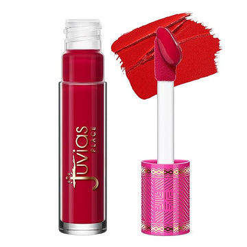 Juvia's Place Velvety Matte Liquid Lipstick Red Velvet - Universal, Cool-Toned Red, Hydrating, Long-Wearing, Velvety Soft & Feather Light - Hyperpigmented Creamy Matte Lipstick for Women