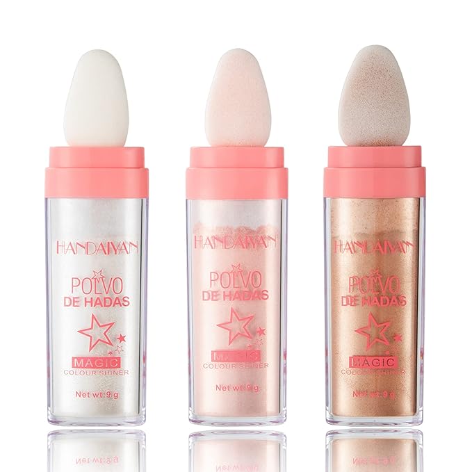 3PCS Polvo De Hadas Body Shimmer Glitter Highlighter