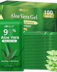 100 Pack Bulk Aloe Vera Gel, 99% Pure Aloe Vera Gel for Face, Hair, Skin, Body, Sunburn Relief, Hydrating Aloe Gel Travel Size Suitable for All Skin Types, Aloe Gel for After Sun Skin Care Relief