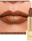 Oulac Dark Brown Lipstick for Women with Metallic 3D Shine Lightweight Hydrating Formula, High Impact Lip Color, Vegan Beauty, Full Coverage Lip Makeup, Christmas Gifts for Women, Hawaii Summer(08)