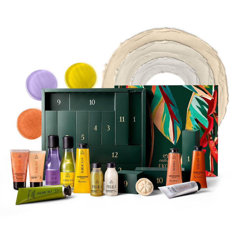 Natura - Beauty Advent Calendar – 12-Piece Holiday Gift Set with Body Care, Hand Creams, Shower Gels & Hair Care Minis – Vegan & Sustainable Beauty from the Amazon