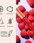 Winky Lux Fruity Gloss pH Lip Stain, Non Sticky Lip Gloss, Tinted Lip Oil, Lip Lacquer, Yummy Fruit Lipgloss, Jojoba Oil for Hydration & Shine, Raspberry