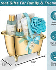 Spa Gift Baskets For Women - Luxury Bath Set With Jasmine & Lavender - Spa Kit Includes Body Wash, Bubble Bath, Lotion, Bath Salts, Body Scrub, Body Spray, Shower Puff, and Towel
