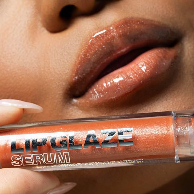 Palladio Lip Glaze Serum, Hydrating Lip Gloss with Peptides & Hyaluronic Acid for Plump, Smooth, and Nourished Lips – Vegan, High-Shine, Non-Sticky Finish (Bellini Fizz)