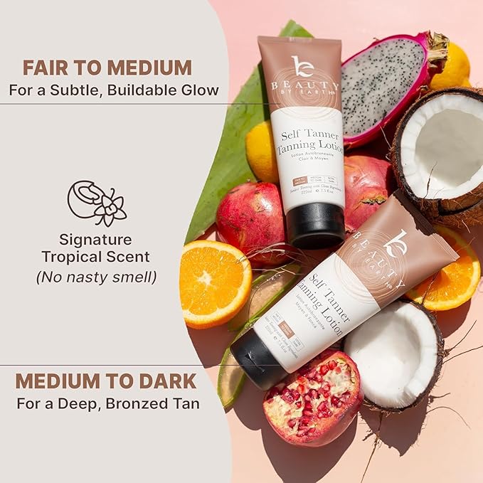 Self Tanner with Tanning Mitt - USA Made Sunless Self Tanning Lotion with Organic Ingredients