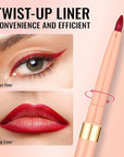 Oulac Red Retractable Lipliner Pencil 2in1 Waterproof Makeup Stick for Lip Liners and Eye Liners, Smooth and Creamy, Long Lasting Matte Finish, Vegan Beauty, 07 Cherry