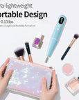 Electric Nail Drill Kit Professional - 9 Speed Cordless Electric Nail File with LED Display, Portable Nail Drill Machine for Acrylic Gel Nails, Hand Feet Trimmer Buffer Tool for Women Men Baby Blue
