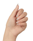KISS Salon X-tend, Press-On Nails, Nail Glue Included, 'Satellite', Light Silver, Short Size, Coffin Shape, 30 Nails, 5Ml Led Soft Gel Adhesive, 1 Manicure Stick, 1 New Mini File, New Prep Pad