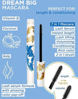 Pacifica Dream Big Mascara – Black Magic 7-in-1 Lash Extending Mascara, Twist-Adjust Brush for Length & Volume, Lash Serum Infused, Vegan Ophthalmologist tested