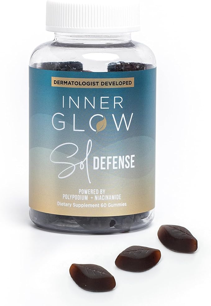 Sol Defense Gummies – Dermatologist & Plastic Surgeon-Formulated Skin Resilience Vitamin Supplement with Polypodium Leucotomos & Niacinamide, Passion Fruit Flavor, 60 Sugar-Free Gummies