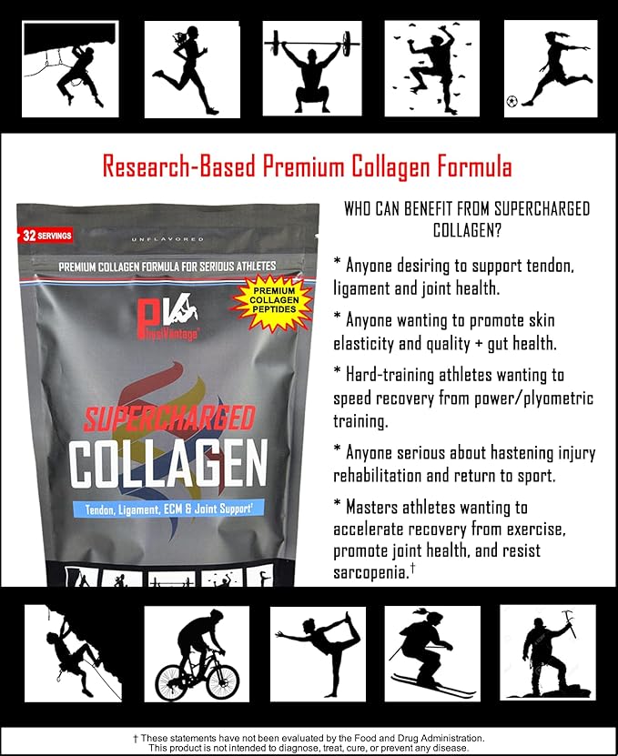 PhysiVantage Supercharged Collagen Peptides Powder - Hydrolyzed Collagen for Joint, Tendon, Ligament, & Skin Health - Lemon Honey Tea, Keto, Paleo, 16oz | Enhanced with Vitamin C, BCAAs, Grass-Fed