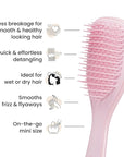 Tangle Teezer Ultimate Detangler Hairbrush, Eliminates Knots & Reduces Breakage, Mini Hair Brush for Travel, Small Hands & All Hair Types, Millennial Pink