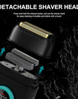 VGR Hair Clippers for Men Professional Barber Clippers and Trimmers Set, Triple Floating Blade Foil Shaver, Cordless 9000 RPM Motor Hair Cutting Kit with LED Display, V-640 & V-378 (Red)