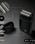 Royal Clips Hair and Beard Fade Kit 2.0 – Professional Clipper, Trimmer & Foil Shaver Bundle for Men, Complete Haircut Set for Barbers, Home Use & Grooming – 5-Hour Battery, 10pcs Limit Combs - Black