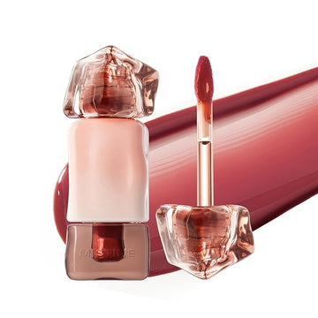 Mistine Lip Gloss Thai latte Long Lasting Lip Glaze Non-sticky Lip Tint Gloss with 1% Peptide Glossy Finish G03 Samui Geisha 0.1oz 1 Count