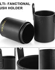 OMANIAC Makeup Brush Set Professional, 12 Pearlescent Wood Handle Makeup Brushes, Premium Cruelty-Free Synthetic Fiber Hair, Travel Make up Brushes Set with Case (Black).