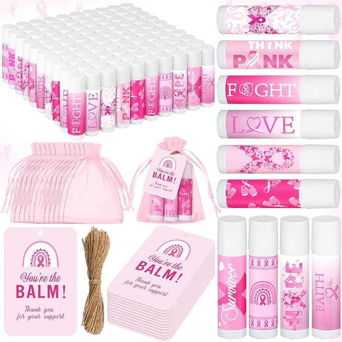 100 Set Pink Ribbon Breast Cancer Campaigns
