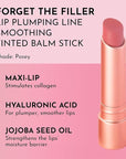Lawless Forget the Filler Lip Plumping Line Smoothing Tinted Balm - Posey - Premium Tinted Lip Balm with Natural Ingredients to Plump and Smooth Lips for a Firmer, Fuller Look - 0.09 oz