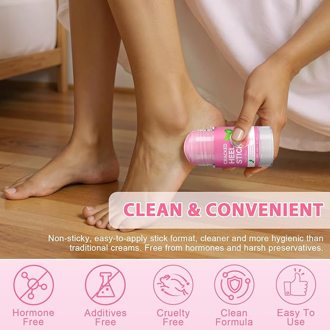Urea Cream 60% Plus Salicylic Acid 2% Foot Balm Stick for Dry Cracked/Chapped Heel, Skinned knees, Hand Intensively Hydration/Moisturization, Callus Removal/Softening/Soothing-Peach Scent|1.41 Oz/40 G