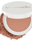 Mirabella Invincible Pure Pressed Powder Foundation - Buildable Mineral Makeup & Blurring Setting Powder for All Skin Types - HD Matte Finishing - Deep D13