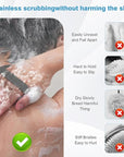 Silicone Body Scrubber,Exfoliating Body Scrubbers for use in Shower,Silicone Body Brush for Showering and Anti-Slippery Handles for All Skin Types,Eco Friendly Shower Scrubber for Body (Baby Blue)
