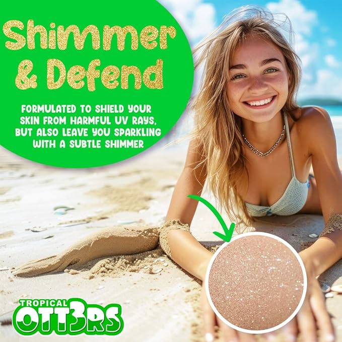 Glitter Sunscreen SPF 50 Lotion 4.5oz - Sparkle & Shimmer Sunscreen - Colored Sun screen for Kids & Women - UVA/UVB Sunshine Protection + 80 Min Water Resistant - (No Fragrance) (USA Made)