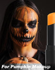 MEICOLY Orange Face Body Paint Stick for Halloween SFX Pumpkin Tiger Lion Cosplay Makeup,Orange Face Paint for Adults and Kids,Waterproof Eye Black Stick for Baseball Softball Football Lacrosse