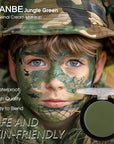 UCANBE Jungle Green Face Body Paint Makeup Foundation, Non-Toxic Cream Greasepaint, Face Painting Kit for for Kids & Adult Halloween Parties, Monster Witch Orcs Hulk Camo Hunting SFX Cosplay Costumes