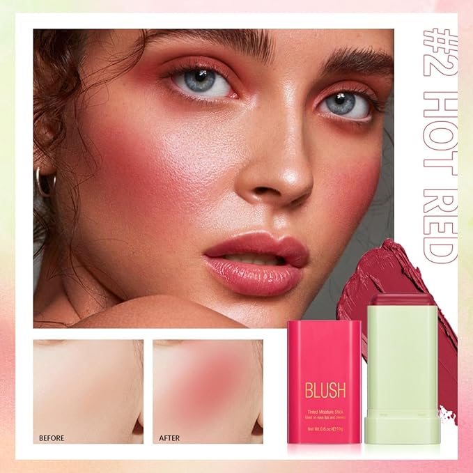 Blush Stick, Cream Blush Stick for Cheeks &