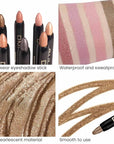 evpct 8Pcs Cream Eye Shadow Brightener Sticks Set for Eyes, Champagne Golden Rose Bronze Pink Waterlily Mauve Plum Smoky Amethyst Tawny Shimmer Matte Pencil Eye shadow Crayon Stick Palette Makeup 06