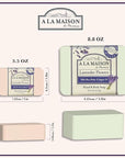 A LA MAISON Cherry Blossom Bar Soap - Triple French Milled Natural Moisturizing Hand Soap Bar (3 Bars of Soap, 8.8 oz)