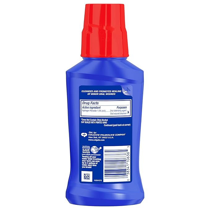 Colgate Peroxyl Antiseptic Mouth Sore Rinse, Alcohol Free, 1.5% Hydrogen Peroxide, Mild Mint, 8.4 Fl Oz (Pack of 1)