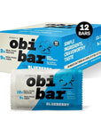 Obi Bar Blueberry - Protein and Oat Fiber Bar | All Natural | Meal Bar | Heart and Gut Health | Lightly Sweet | Natural Blueberries | Almond Chunks | Soy Free, Dairy Free | Breakfast Bar