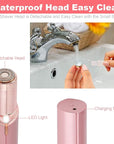Facial Hair Removal for Women, Mini Hair Remover, Electric Razor Shaver Portable Bikini Epilator for Lips, Chin, Armpit, Peach Fuzz, Fingers, Neck, Cheek and USB Rechargeable (Pink)