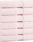 Aston & Arden Egyptian Hand Towels - Pack of 6 - Oversized Ultra Soft Thick & Absorbent, 100% Ringspun Egyptian Cotton Bathroom Towel for Spa, Hotel, 600 GSM, 16 x 30 in, Pink
