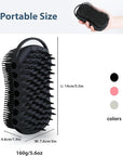 MtBoi 2PC Double-Sided Exfoliating Silicone Body Scrubber, 2-in-1 Bath Scrubber, Shampoo Brush, Silicone Loofah for All Skin Types, Shower Body Scrubber, Easy to Clean, Lather Well (Black&Pink)