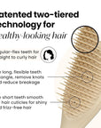 Tangle Teezer Ultimate Detangler Hairbrush, Eliminates Knots & Reduces Breakage, Mini Hair Brush for Travel, Small Hands & All Hair Types, Oat Cream
