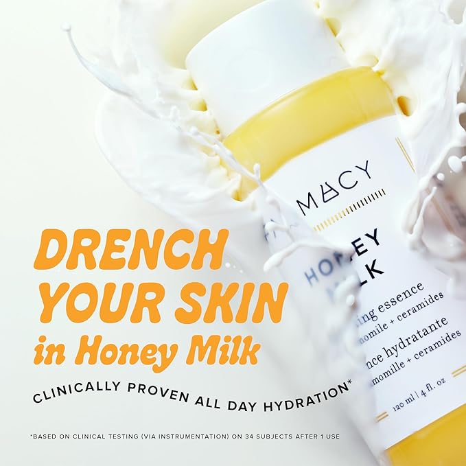 Farmacy Hydrating Essence - Hydrating Honey Milk Toner + Facial Essence to Soothe, Moisturize and Strengthen Skin Barrier - Preps Complexion for Skincare Products or Makeup Application (10ml)