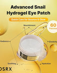 COSRX Advanced Snail Hydrogel Eye Patch (60pc), Gel Serum Mask, Puffy Under Eye Treament, Fine Lines, Refresh, Hydrate, Korean Skin Care