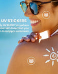 UV Buddy 28 Pack Bear Shaped UV Detection Stickers for Sunscreen - Fun Kid Friendly Sun Protection Reminder for Parents Adults | Waterproof Sunscreen Patch UV Patch Sunblock Stickers for Reapplying