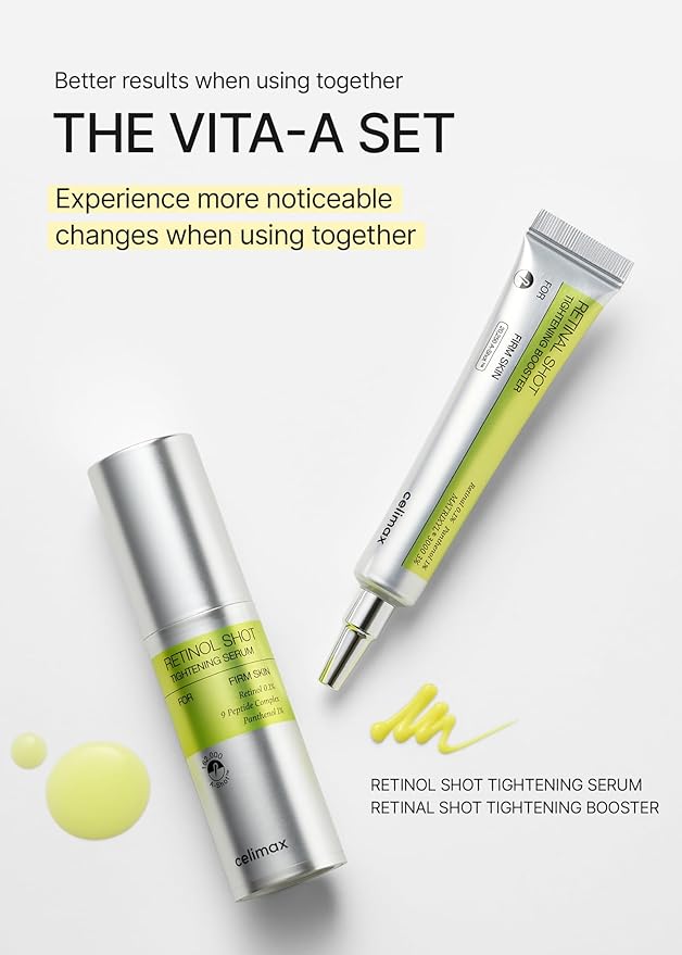 celimax The Vita A Retinal Shot Tightening Booster | 0.1% Retinal, Pore Minimizer, Wrinkles & Fine Lines, Firmer Skin, 15ml