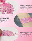 MEICOLY Chameleon Light Pink Body Glitter,Chunky Face Glitter for Halloween,Color Changing Mermaid Face Glitter Gel,Holographic Glitter Sequin for Face Body Hair,Festival Party Cheer Glitter Makeup
