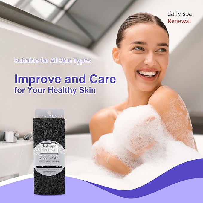 Exfoliating Washcloth, Super Stretchy Exfoliating Body Cloth, Exfoliating Cloth, 3 PCS, Black