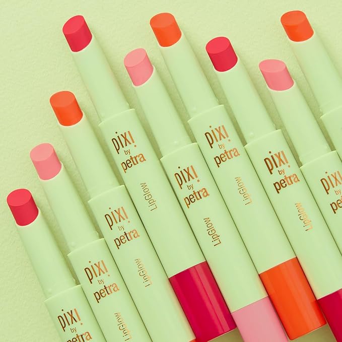 Pixi LipGlow | Sheer, Buildable Colour Lip Balm with Glossy Finish | Hydrating & Nourishing Formula for Everyday Wear | Mirror-Free Application | Ruby | 0.05 oz/ 1.5g