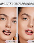 Cilrofelr Peel Off Lip Liner Stain, Long Wear Tattoo Lip Liner with Tweezer, Peel Off Lip Stain with Matte Finish, Long Lasting, Waterproof, Transfer-proof, Highly Pigmented Color (Rose)