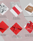 Manicure Set Professional Nail Clippers Pedicure Kit, 16 pcs Stainless Steel Nail Care Tools Grooming Kit with Luxurious Travel Leather Case for Thick Nails Men Women Gift (Red)