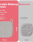 Makeup Remover Cloth, 6" x 6" Make Up Towels Reusable Face Cloth for Washing Face, 12 Pack Makeup Remover Pads Microfiber Face Washcloth with Mesh Bag, Light Grey