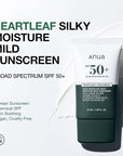 Anua Heartleaf Silky Moisture Mild Sunscreen, Broad Spectrum SPF 50+ with Moisturizing Formula, Lightweight Korean Sunscreen, Natural finish, Vegan, korean skin care 50ml / 1.69 fl. oz.